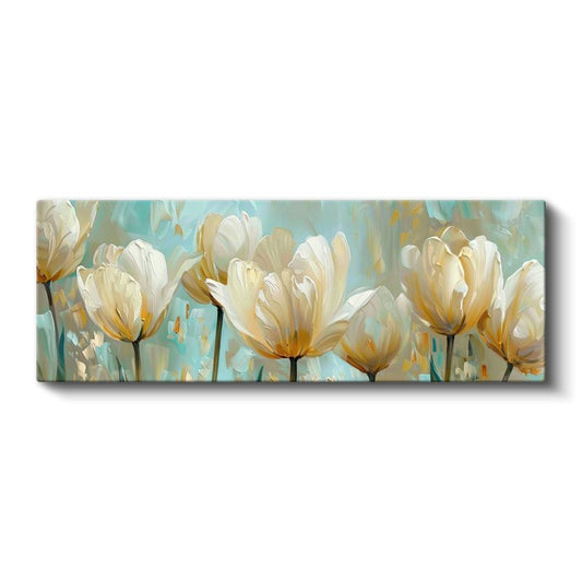 Beyaz Laleler - Zarif Çiçek Kompozisyonu Kanvas Tablo