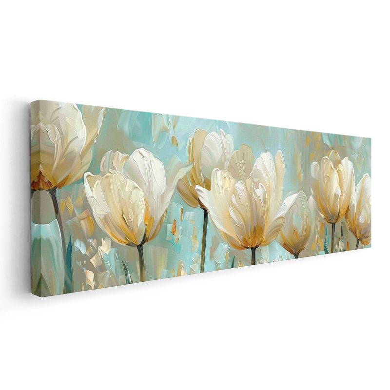 Beyaz Laleler - Zarif Çiçek Kompozisyonu Kanvas Tablo