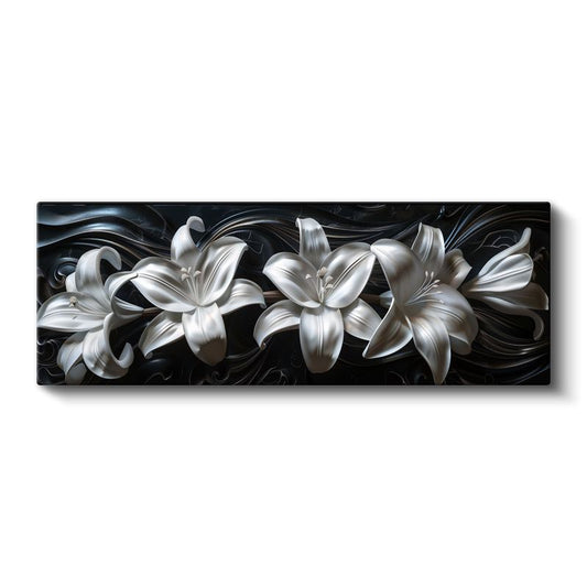 Beyaz Zambaklar - Zarafet Simgesi Çiçekler Kanvas Tablo