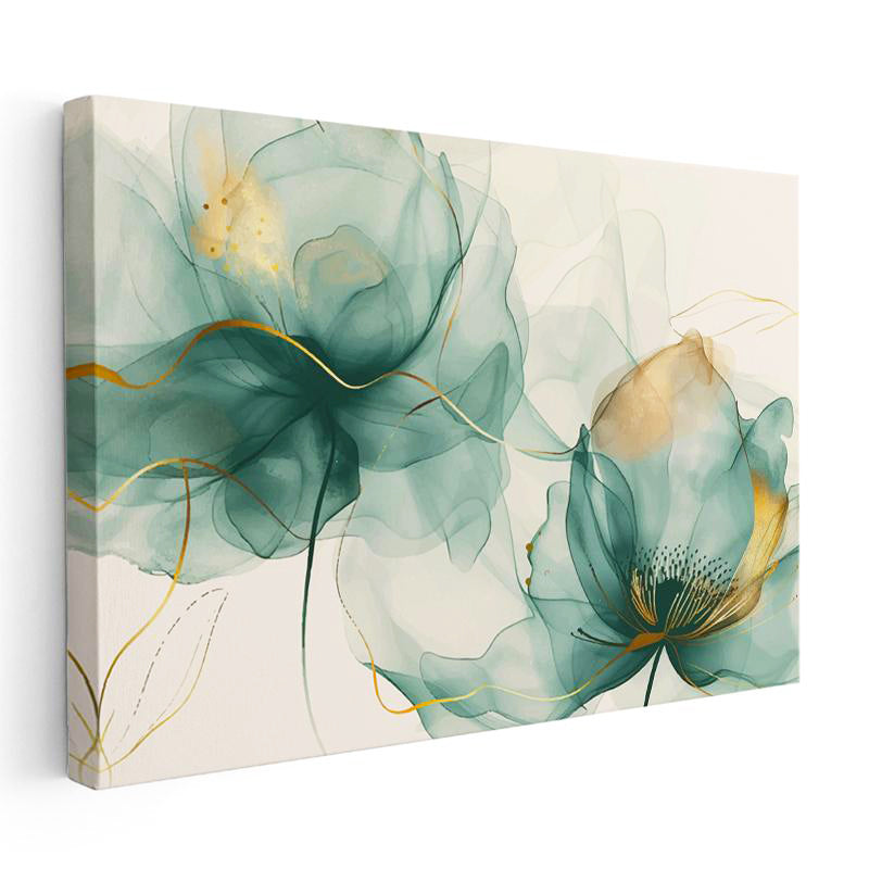 Yatay Kanvas Tablo Soyut Sulu Boya Çiçekler Çiçek Tablosu Ev Ofis Duvar Dekoru