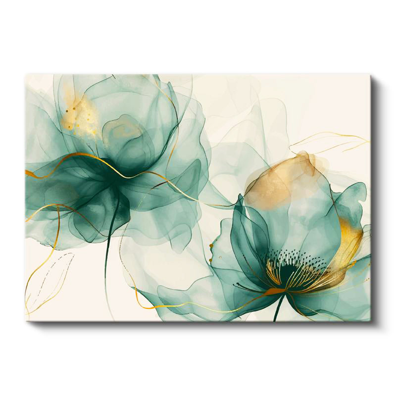 Yatay Kanvas Tablo Soyut Sulu Boya Çiçekler Çiçek Tablosu Ev Ofis Duvar Dekoru