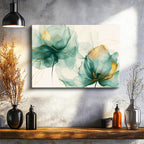 Yatay Kanvas Tablo Soyut Sulu Boya Çiçekler Çiçek Tablosu Ev Ofis Duvar Dekoru