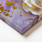 Yatay Kanvas Tablo Altın Yaldız Görünümlü Güller Çiçek Tablosu Ev Ofis Duvar Dekoru