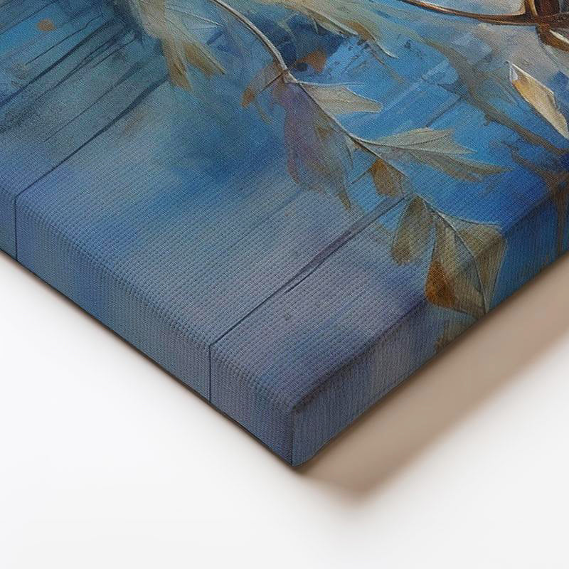 Yatay Kanvas Tablo Fırça Darbesi Etkili Beyaz Çiçek Çiçek Tablosu Ev Ofis Duvar Dekoru