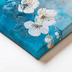 Yatay Kanvas Tablo Fırça Darbeli Bahar Çiçekleri Çiçek Tablosu Ev Ofis Duvar Dekoru