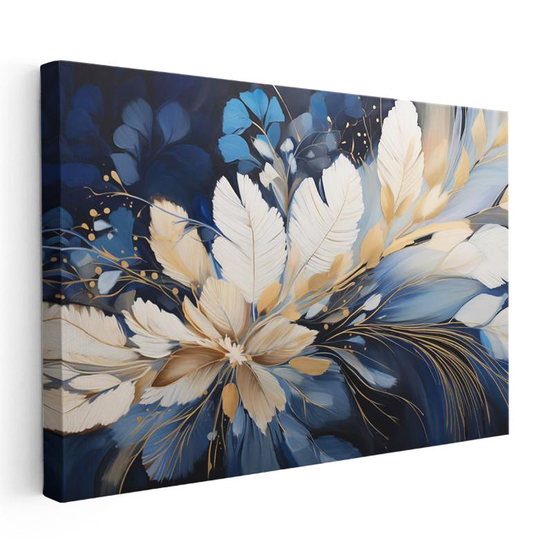 Yatay Kanvas Tablo Katmanlı Çiçek Yapısı Çiçek Tablosu Ev Ofis Duvar Dekoru