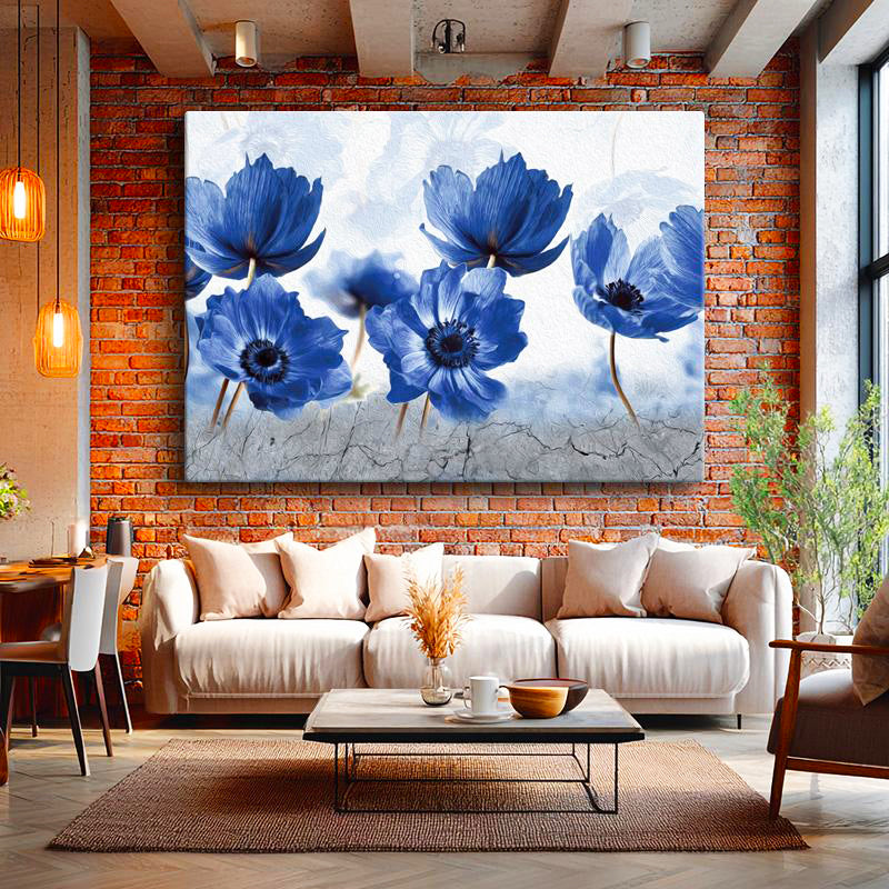 Yatay Kanvas Tablo Sade Çiçek Dizilimi Çiçek Tablosu Ev Ofis Duvar Dekoru