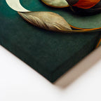 Yatay Kanvas Tablo Organik Çiçek Formları Çiçek Tablosu Ev Ofis Duvar Dekoru