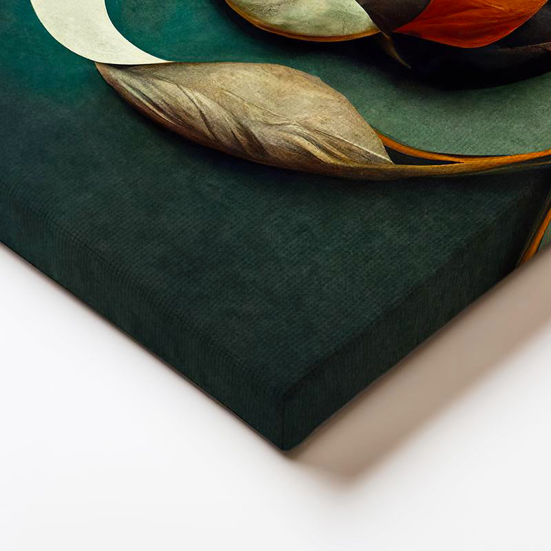 Yatay Kanvas Tablo Organik Çiçek Formları Çiçek Tablosu Ev Ofis Duvar Dekoru