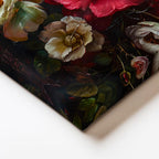 Yatay Kanvas Tablo Yoğun Çiçek Kompozisyonu Çiçek Tablosu Ev Ofis Duvar Dekoru