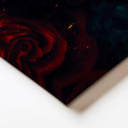 Yatay Kanvas Tablo Alev Görünümlü Kırmızı Gül Çiçek Tablosu Ev Ofis Duvar Dekoru