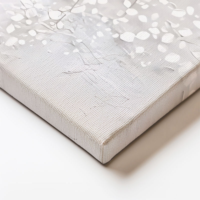 Yatay Kanvas Tablo İnce Gövdeli Çiçek Açmış Ağaç Çiçek Tablosu Ev Ofis Duvar Dekoru