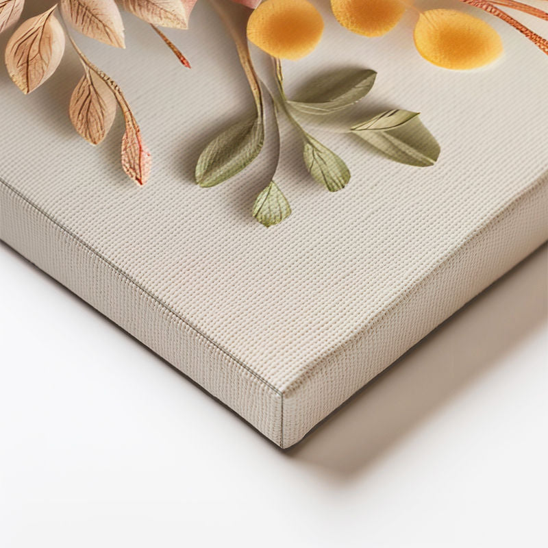 Yatay Kanvas Tablo Karışık Bahar Buketi Aranjmanı Çiçek Tablosu Ev Ofis Duvar Dekoru