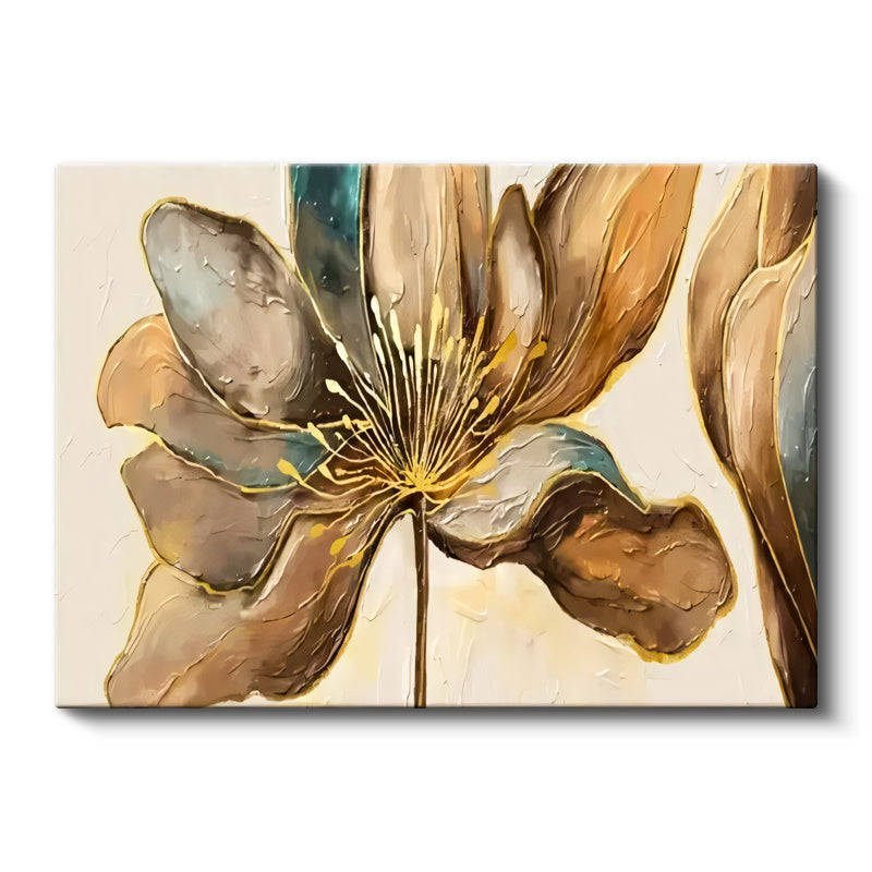 Yatay Kanvas Tablo Soyut Formlu Çiçek Çiçek Tablosu Ev Ofis Duvar Dekoru