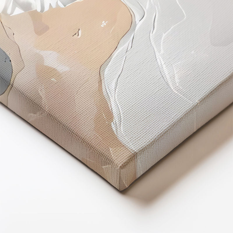 Yatay Kanvas Tablo Narin Taç Yapraklar Çiçek Tablosu Ev Ofis Duvar Dekoru