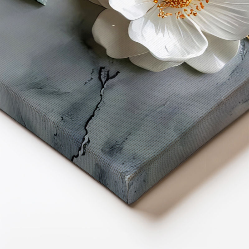 Yatay Kanvas Tablo Papatya Görünümlü Çiçek Çiçek Tablosu Ev Ofis Duvar Dekoru