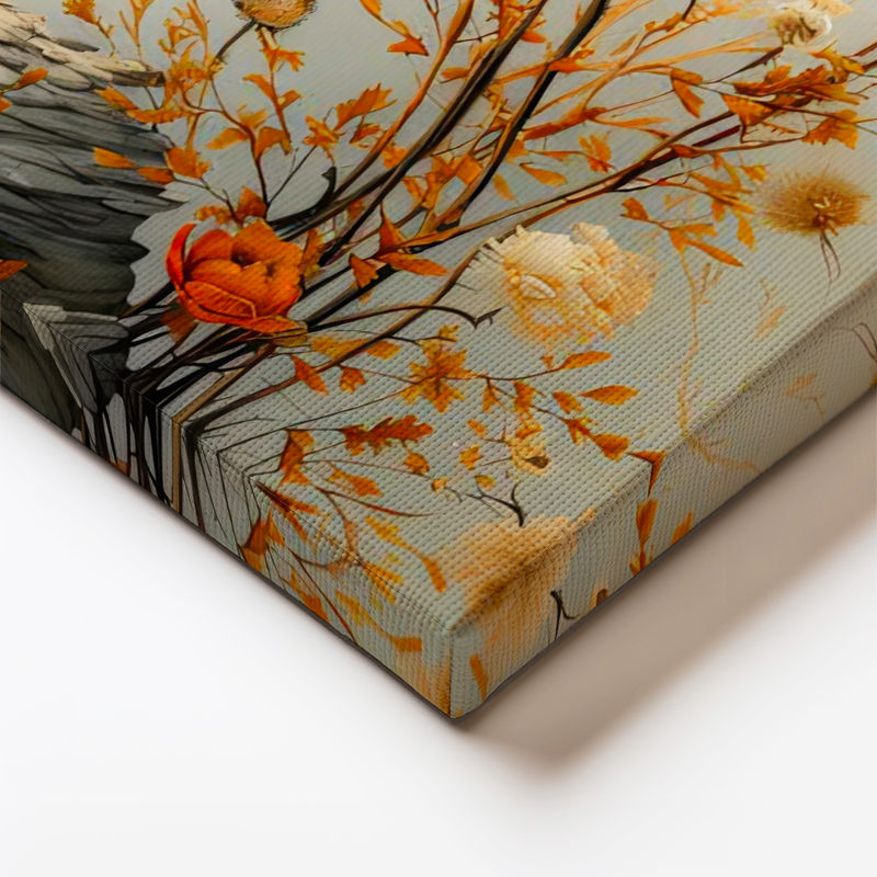 Yatay Kanvas Tablo Kayalık Bahçe Gelincikleri Çiçek Tablosu Ev Ofis Duvar Dekoru