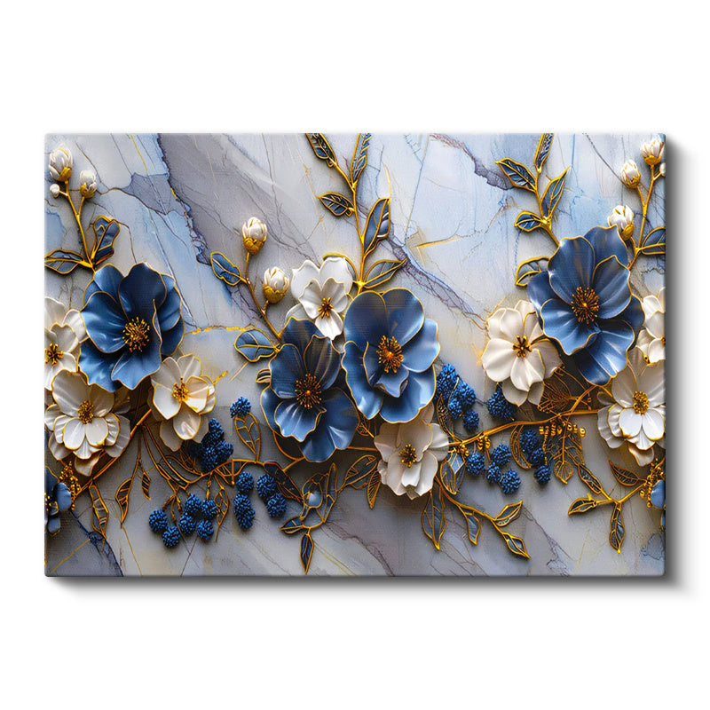 Yatay Kanvas Tablo Meyve Dalları Çiçekleri Çiçek Tablosu Ev Ofis Duvar Dekoru