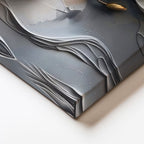 Yatay Kanvas Tablo Kabartma Görünümlü Manolyalar Çiçek Tablosu Ev Ofis Duvar Dekoru