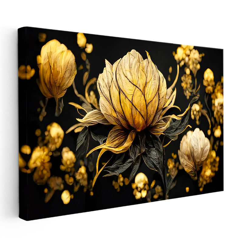 Yatay Kanvas Tablo Tekli Büyük Çiçek Çiçek Tablosu Ev Ofis Duvar Dekoru