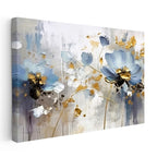 Yatay Kanvas Tablo Soyut Formlu Modern Çiçekler Çiçek Tablosu Ev Ofis Duvar Dekoru