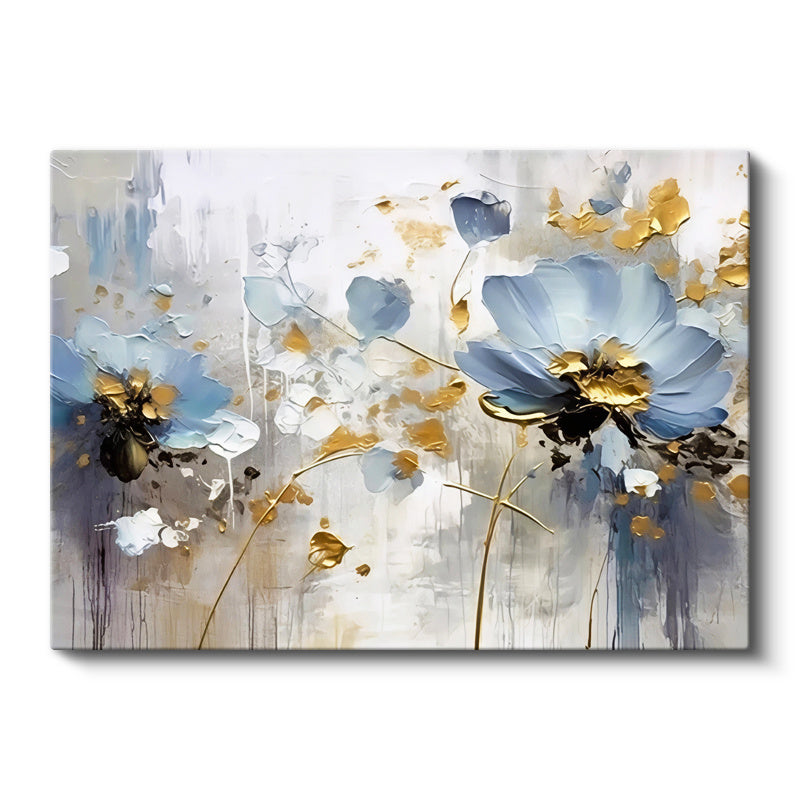 Yatay Kanvas Tablo Soyut Formlu Modern Çiçekler Çiçek Tablosu Ev Ofis Duvar Dekoru