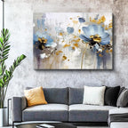 Yatay Kanvas Tablo Soyut Formlu Modern Çiçekler Çiçek Tablosu Ev Ofis Duvar Dekoru