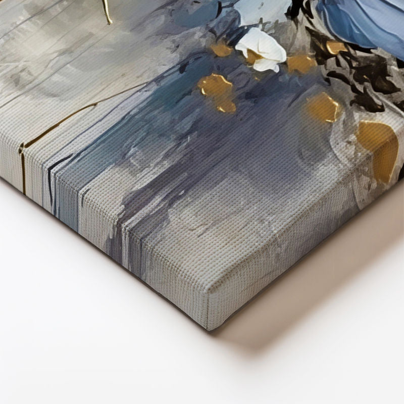 Yatay Kanvas Tablo Soyut Formlu Modern Çiçekler Çiçek Tablosu Ev Ofis Duvar Dekoru