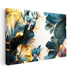 Yatay Kanvas Tablo Zarif Hatlı Estetik Çiçekler Çiçek Tablosu Ev Ofis Duvar Dekoru