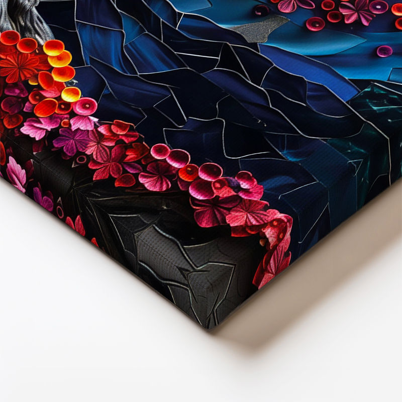 Yatay Kanvas Tablo Rengarenk Bahar Ağacı Çiçek Tablosu Ev Ofis Duvar Dekoru