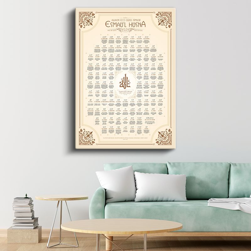 Esma-ül Hüsna - Allah'ın 99 Güzel İsmi Kanvas Tablo
