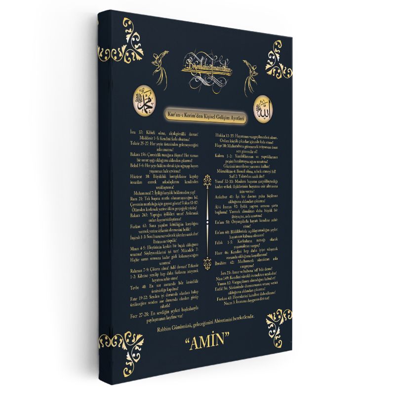 Kur'an-ı Kerim'den Kişisel Gelişim Ayetleri - Manevi Rehberlik Kanvas Tablo