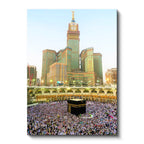 Dikey Kanvas Tablo Mekke Saat Kulesi Ve Kabe Manzarası Dini İslami Tablo Ev Ofis Duvar Dekoru