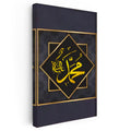 Dikey Kanvas Tablo Hz Muhammed İsmi Siyah Altın Tasarım Dini İslami Tablo Ev Ofis Duvar Dekoru