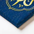 Dikey Kanvas Tablo Allah Lafzı Mavi Zemin Üzerine Dini İslami Tablo Ev Ofis Duvar Dekoru