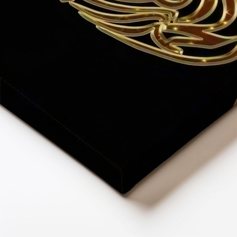 Dikey Kanvas Tablo Altın Tel Görünümlü Allah Yazısı Dini İslami Tablo Ev Ofis Duvar Dekoru