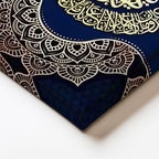 Dikey Kanvas Tablo Felak Suresi Daire İstifli Lacivert Dini İslami Tablo Ev Ofis Duvar Dekoru
