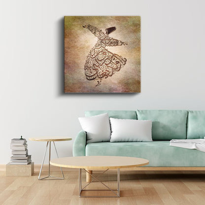 Semazen Hat Sanatı - Mevlana'nın Aşk ve Teslimiyet Dansı Kanvas Tablo