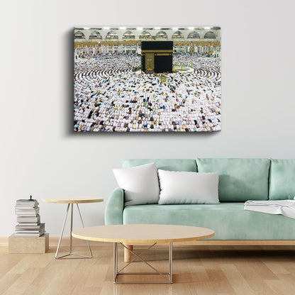 Kabe-i Şerif Manzarası - Hac İbadeti ve Birlik Kanvas Tablo