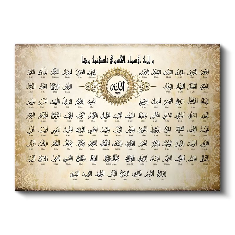 Esmaül Hüsna - Allah'ın 99 Güzel İsmi Kanvas Tablo