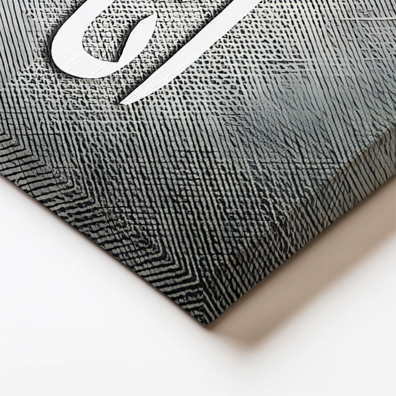 Yatay Panoramik Kanvas Tablo Gümüş Efektli Modern Hat Yazısı Dini İslami Tablo Ev Ofis Duvar Dekoru