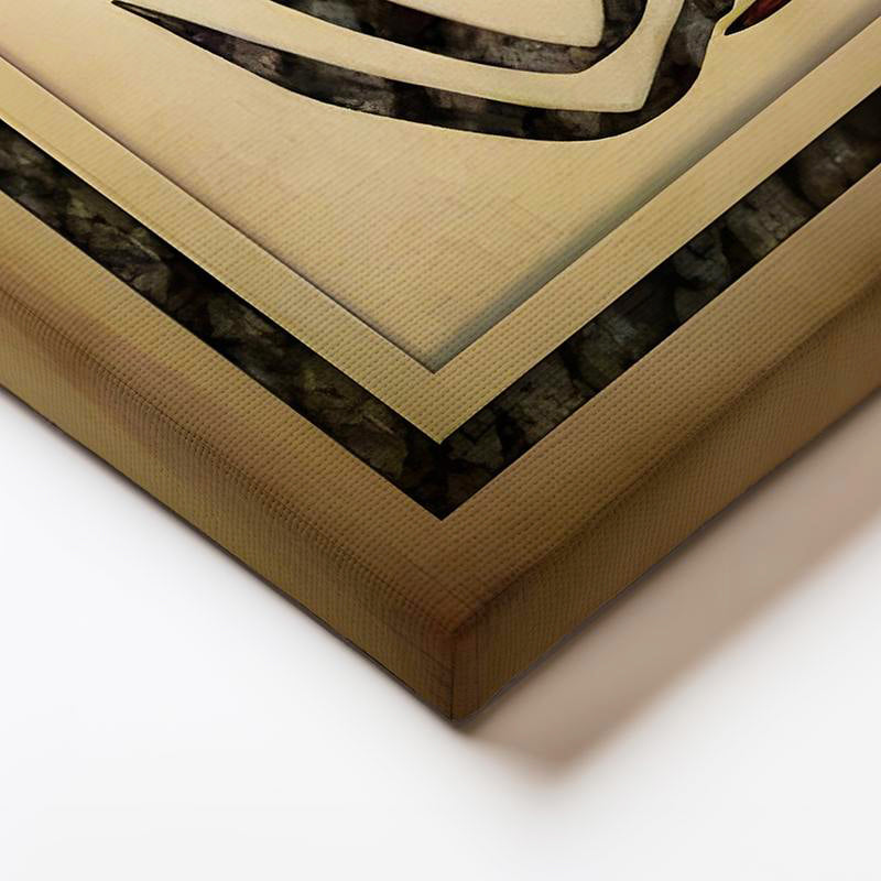 Yatay Panoramik Kanvas Tablo Fetih Suresi Çerçeve Görünümlü Dini İslami Tablo Ev Ofis Duvar Dekoru