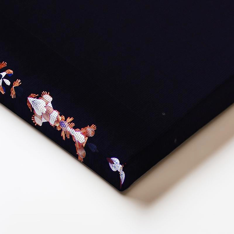 Yatay Kanvas Tablo Kabe Kapısı Ve İşlemeli Örtü Dini İslami Tablo Ev Ofis Duvar Dekoru