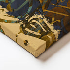 Yatay Kanvas Tablo Allah Lafzı Soyut Zeminli Tasarım Dini İslami Tablo Ev Ofis Duvar Dekoru