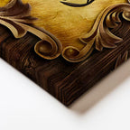 Yatay Kanvas Tablo Ahşap Oyma Görünümlü Kelimei Tevhid Dini İslami Tablo Ev Ofis Duvar Dekoru