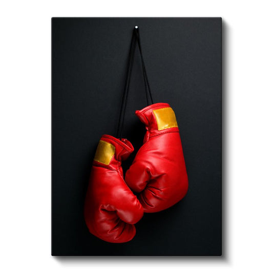 Boks Eldivenleri - Kırmızı Deri Spor Ekipmanı Kanvas Tablo
