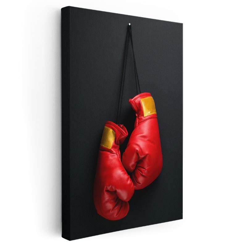Boks Eldivenleri - Kırmızı Deri Spor Ekipmanı Kanvas Tablo