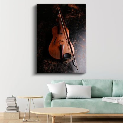 Klasik Keman - Ahşap Müzik Aleti Detayı Kanvas Tablo