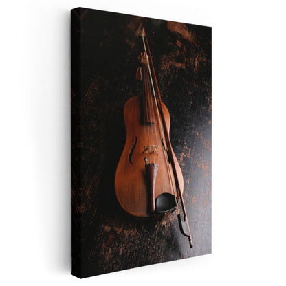 Klasik Keman - Ahşap Müzik Aleti Detayı Kanvas Tablo