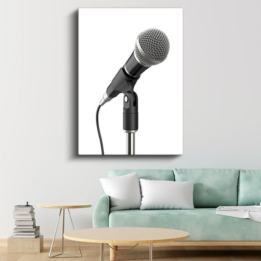 Modern Mikrofon - Profesyonel Ses Ekipmanı Kanvas Tablo
